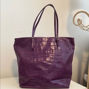 Furla genuine leather croc tote bag